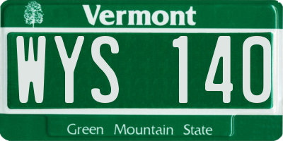 VT license plate WYS140