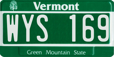 VT license plate WYS169