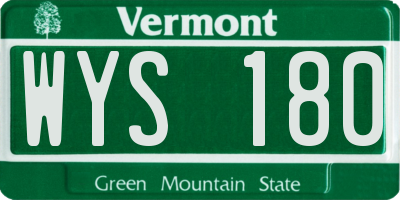 VT license plate WYS180