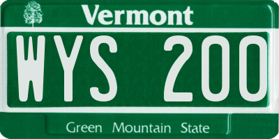 VT license plate WYS200