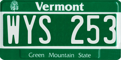 VT license plate WYS253