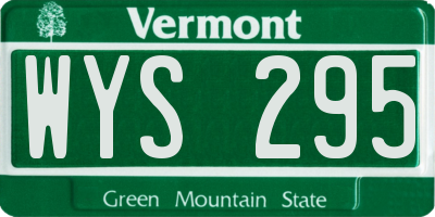 VT license plate WYS295