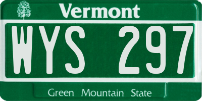 VT license plate WYS297