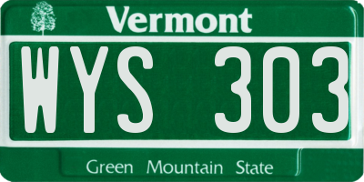VT license plate WYS303