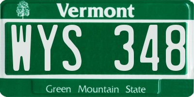 VT license plate WYS348