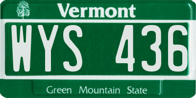VT license plate WYS436