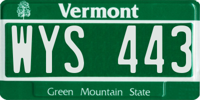 VT license plate WYS443