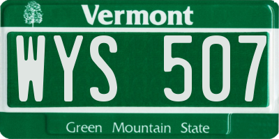 VT license plate WYS507