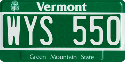 VT license plate WYS550