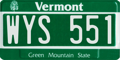 VT license plate WYS551