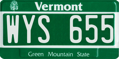 VT license plate WYS655