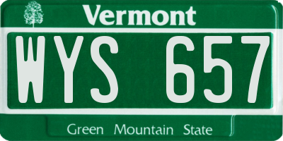 VT license plate WYS657