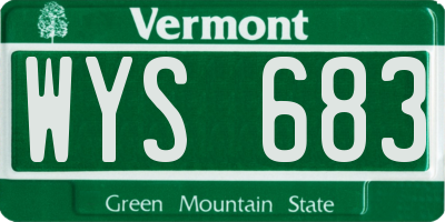 VT license plate WYS683