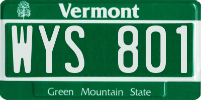 VT license plate WYS801
