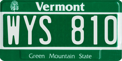 VT license plate WYS810
