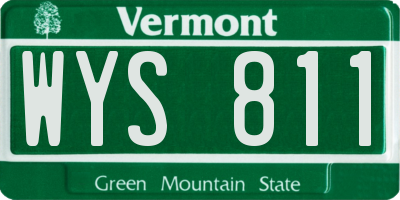 VT license plate WYS811