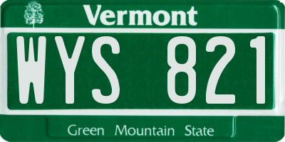 VT license plate WYS821
