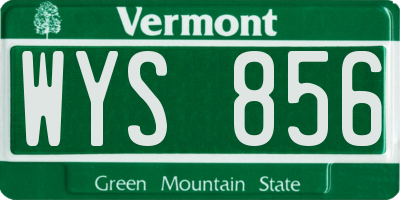 VT license plate WYS856