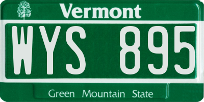 VT license plate WYS895