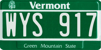 VT license plate WYS917