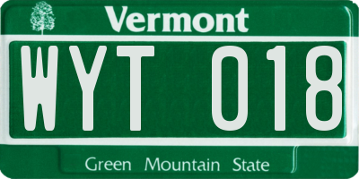VT license plate WYT018