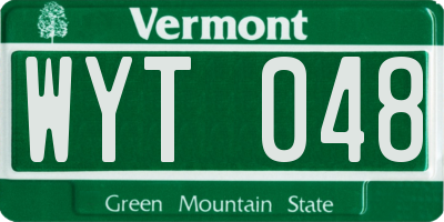 VT license plate WYT048
