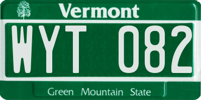 VT license plate WYT082