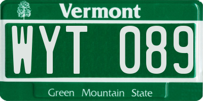 VT license plate WYT089