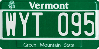 VT license plate WYT095