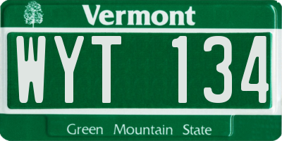 VT license plate WYT134