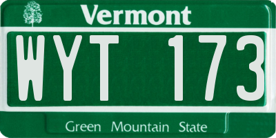 VT license plate WYT173