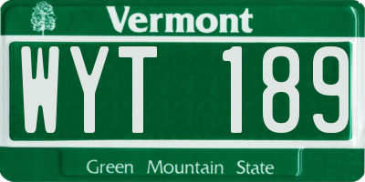 VT license plate WYT189