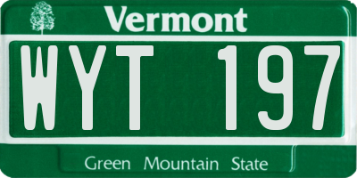 VT license plate WYT197