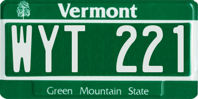 VT license plate WYT221