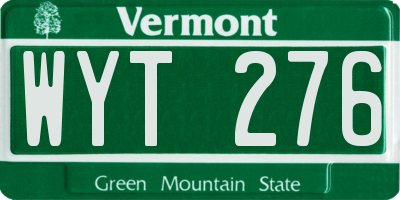 VT license plate WYT276
