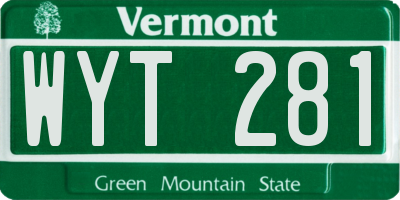 VT license plate WYT281