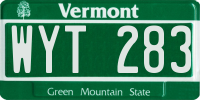 VT license plate WYT283