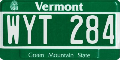 VT license plate WYT284