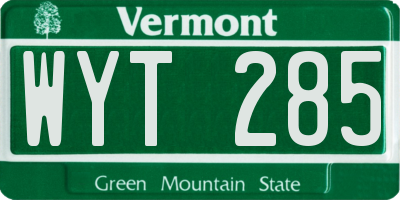 VT license plate WYT285
