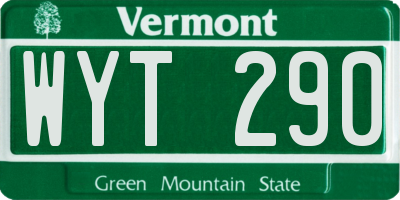 VT license plate WYT290