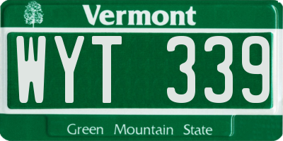 VT license plate WYT339