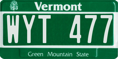 VT license plate WYT477
