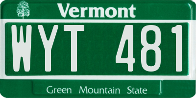 VT license plate WYT481