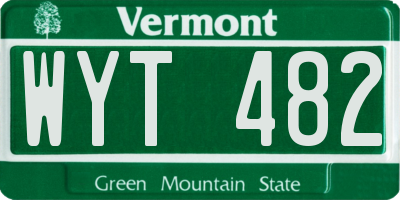 VT license plate WYT482