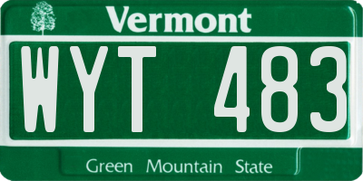 VT license plate WYT483