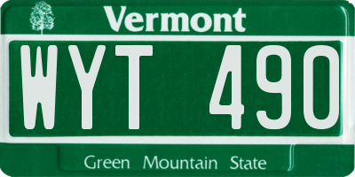 VT license plate WYT490