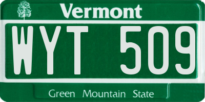 VT license plate WYT509