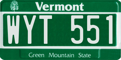 VT license plate WYT551