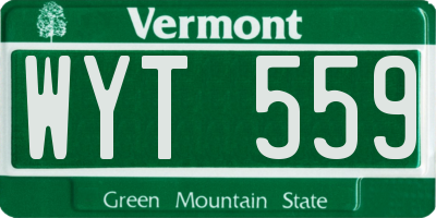 VT license plate WYT559