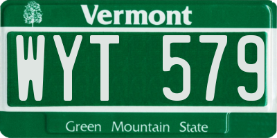 VT license plate WYT579